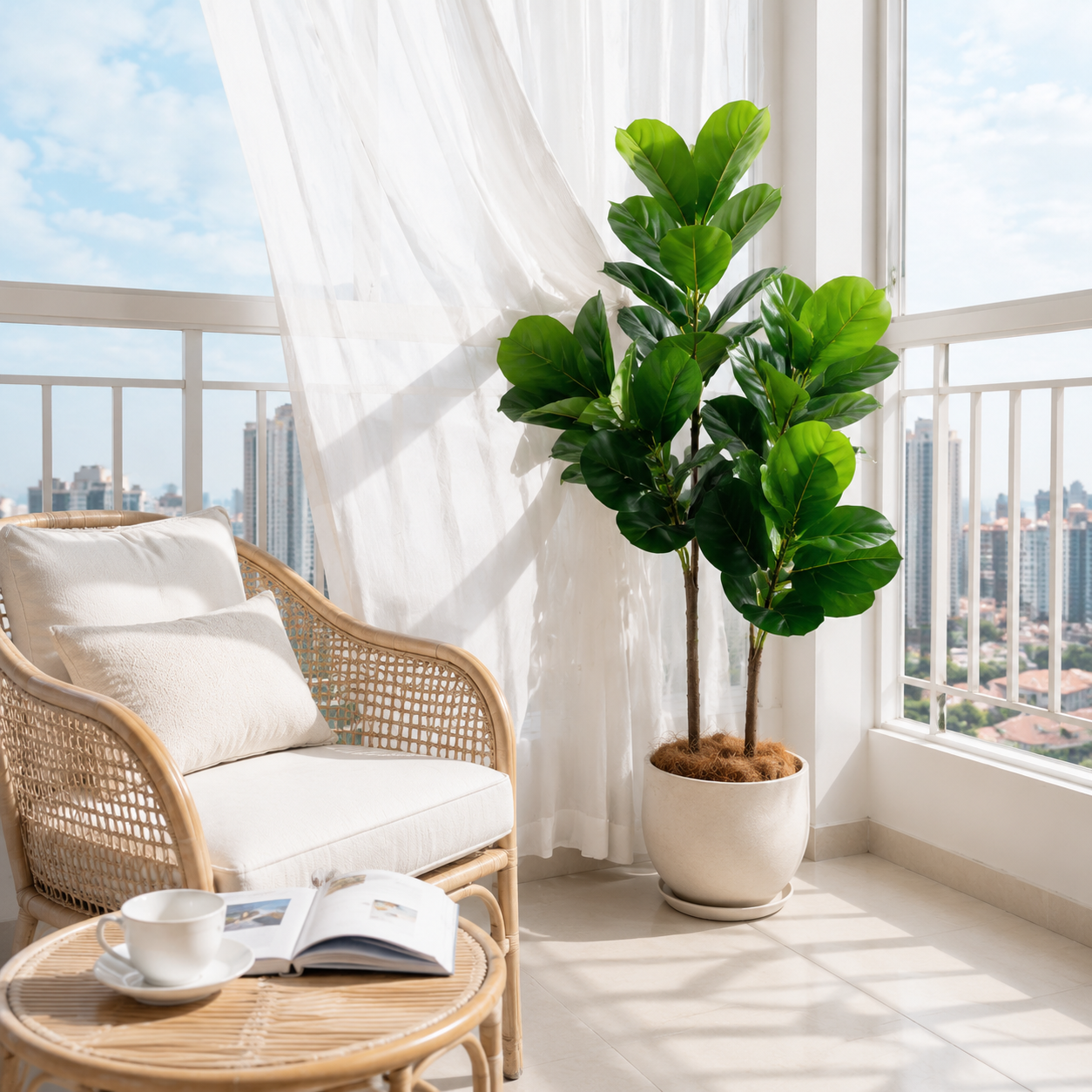 130cm/4.3ft Artificial Ficus L - огляд і ціна Ficus Lyrata Tree
