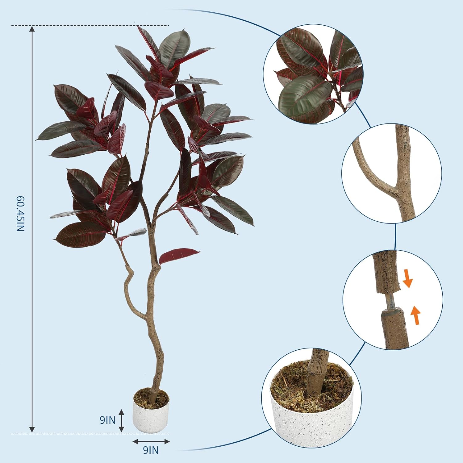 Artificial Fiddle Leaf Fig Tre - огляд і ціна Ficus Lyrata Tree