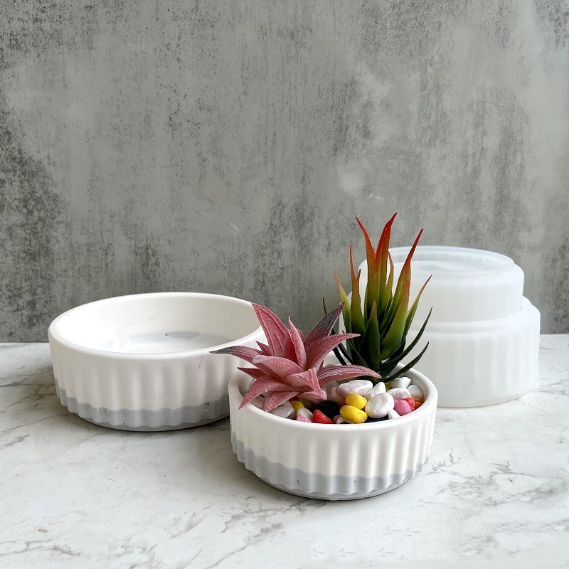 Stripe Flowerpot Silicone Mold - огляд і ціна Echeveria Succulent